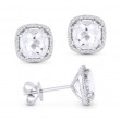 White Topaz & Diamond Earrings