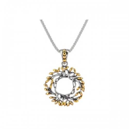 Sterling Silver Round Tree of Life Necklace by Keith Jack