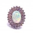 Estate Oval Opal & Diamond Ring