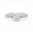 De Beers Forevermark Iconâ„¢ Setting  Round Engagement Ring with Two Row Pave Band