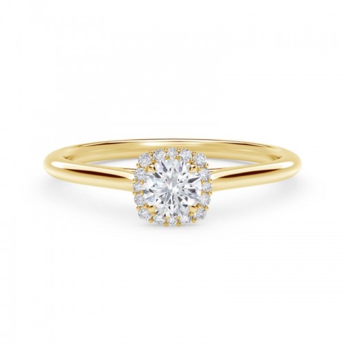 Round with Cushion Halo Engagement Ring