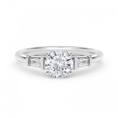 De Beers Forevermark AccentÂ© Engagement Ring with Tapered Baguette Sides
