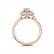 A.JAFFE Quilted Floral Milgrain Oval Engagement Semi Mount