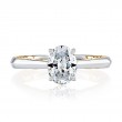 A.JAFFE Quilted Oval Engagement Semi Mount