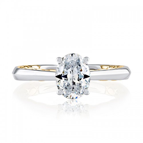 A.JAFFE Quilted Oval Engagement Semi Mount