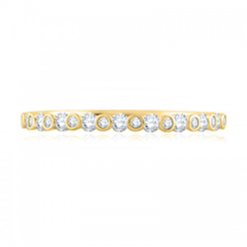 A.JAFFE Alternating Bezel Set Diamond Stackable Ring