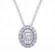 Diamond Pendant With Oval Halo