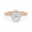 Oval Halo Engagement Ring with Diamond Band