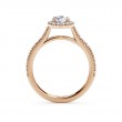 Oval Halo Engagement Ring with Diamond Band