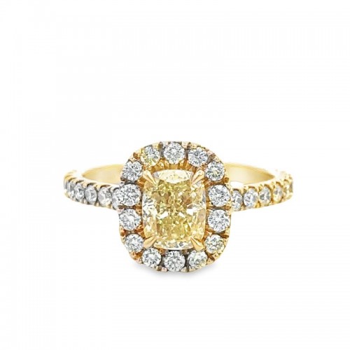 Canary Cushion Engagement Ring