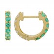 Emerald &  Diamond Huggie Earrings