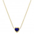 Bezel Set Heart Sapphire Necklace
