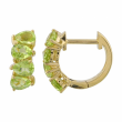 Pear Shape Peridot Huggie Earrings