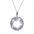 Diamond Circle Floral Pendant