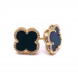 Onyx Clover Earrings