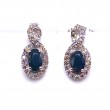 Oval Sapphire & Diamond Earrings