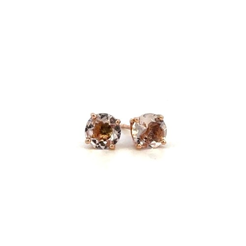Morganite Round Stud Earrings