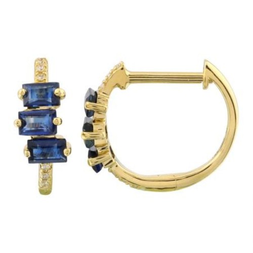 Sapphire & Diamond Huggie Earrings