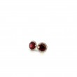 Garnet Halo Stud Earrings