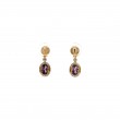 Created Alexandrite and Diamond Earrings