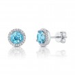 Blue Topaz and Diamond Earrings