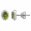 Peridot and Diamond Stud Earrings