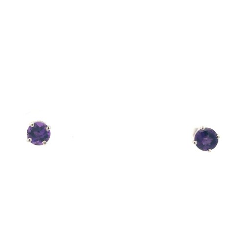 Amethyst Solitaire Earrings