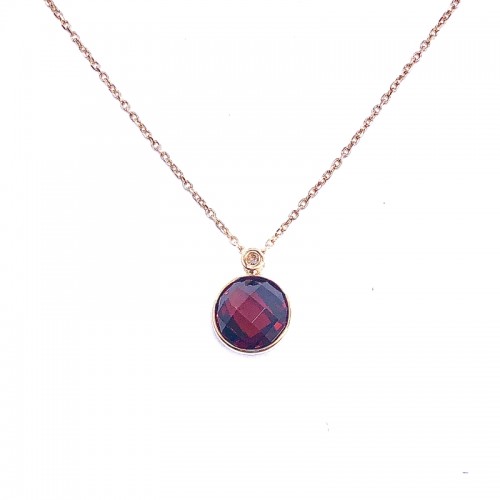 Garnet Pendant With Diamond Accent by Olivia B