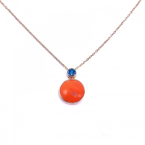 Carnelien & London Topaz Pendant by Olivia B
