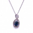 Oval Sapphire & Diamond Pendant