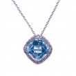 Cushion Blue Topaz & Diamond Pendant