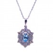 Oval Aquamarine & Diamond Pendant