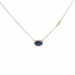 Sapphire and Diamond Halo Necklace