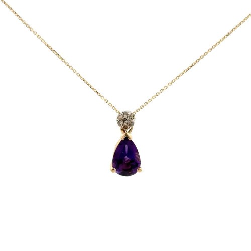 Amethyst and Diamond Pendant