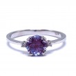 Created Alexandrite & Diamond Ring