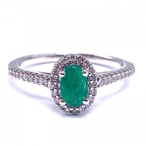 Oval Emerald & Diamond Ring