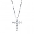 SHY Creation Diamond Baguette Cross Necklace