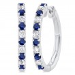 Sapphire / Diamond Hoop Earrings