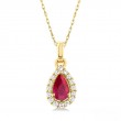 Ruby  / Diamond  Pendant