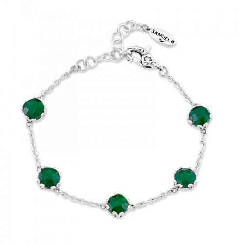 Samuel B. Emerald Station Silver Bracelet