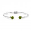 Samuel B. Peridot Twisted Cable Bangle Bracelet
