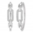 Diamond Paper Clip Hoop Earring