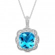 Blue Topaz & Diamond Pendant