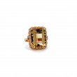 Estate Smoky Quartz Wide Bezel Ring