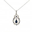 Estate Pear Sapphire & Diamond Pendant