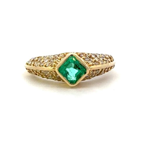 Estate Emerald and Diamond Ring