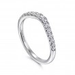 Curved French Pave Diamond Wedding Band