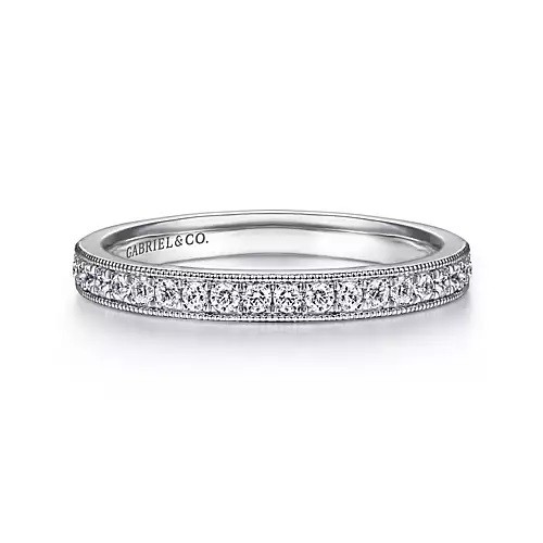 Micro Pave Diamond Wedding Band