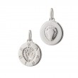Sterling Silver Round Warrior Inaglio Charm w/Lion & Tapered Baguetrte White Sapphire
