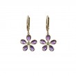 Amethyst Flower Earrings